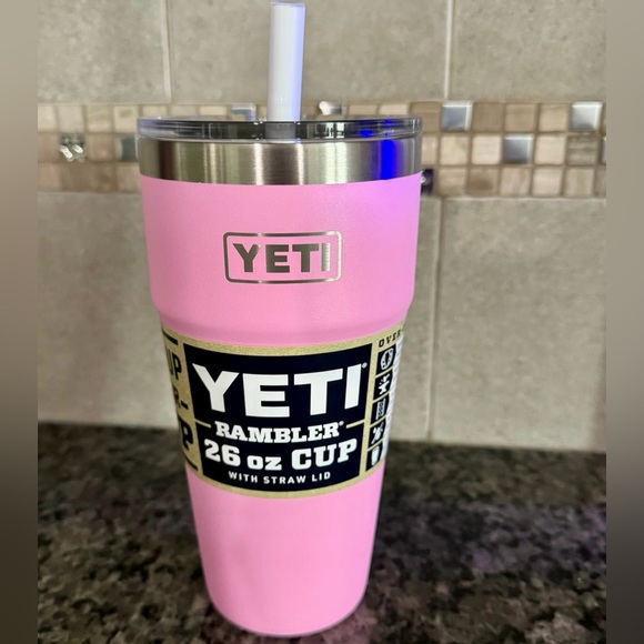 YETI POWER PINK 26 OZ RAMBLER WITH STRAW LID Limited Edition - Picture 3 of 3